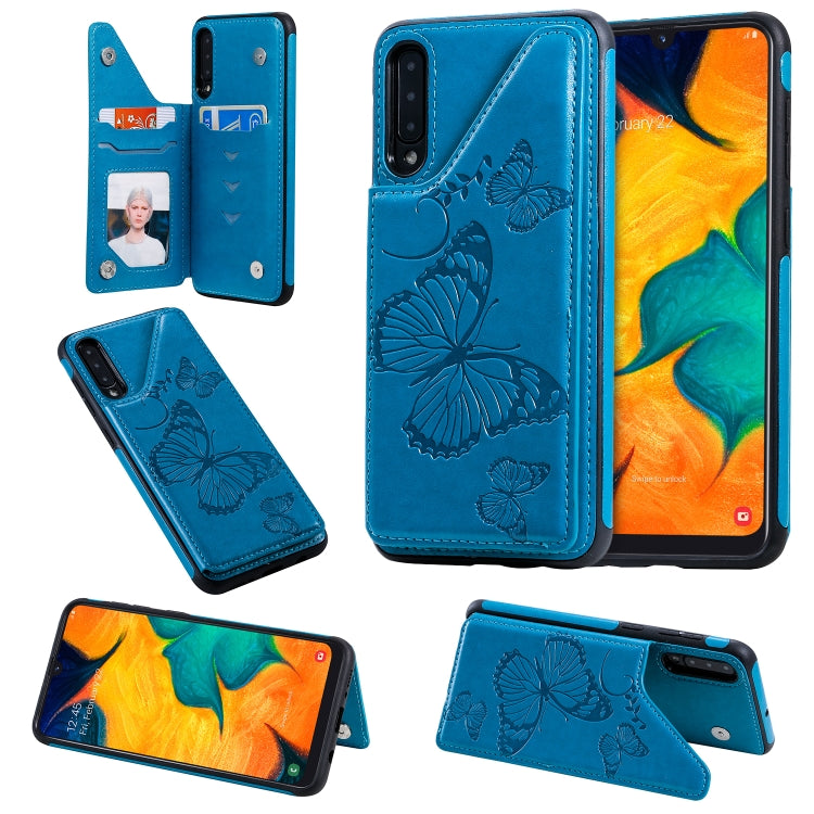 Butterfly Embossing Pattern Shockproof Protective Case with Holder & Card Slots & Photo Frame, For Galaxy A50, For Galaxy Note8, For Galaxy Note10