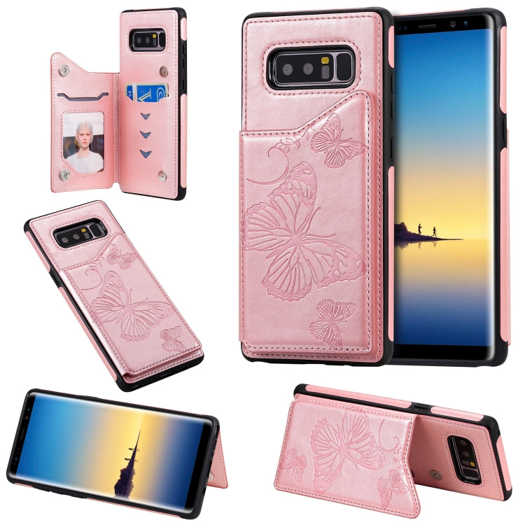 Butterfly Embossing Pattern Shockproof Protective Case with Holder & Card Slots & Photo Frame, For Galaxy A50, For Galaxy Note8, For Galaxy Note10