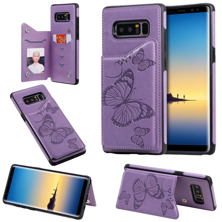 Butterfly Embossing Pattern Shockproof Protective Case with Holder & Card Slots & Photo Frame, For Galaxy A50, For Galaxy Note8, For Galaxy Note10