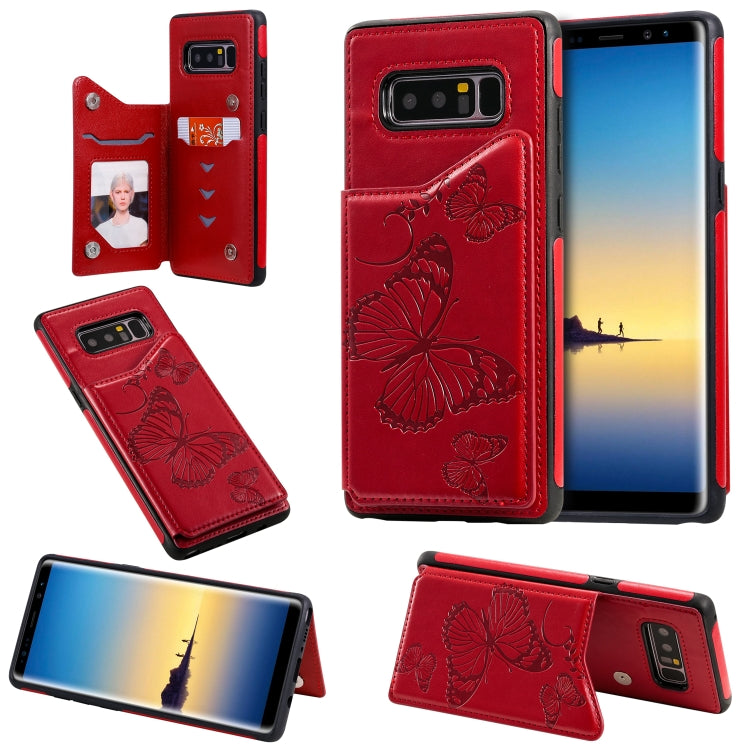 Butterfly Embossing Pattern Shockproof Protective Case with Holder & Card Slots & Photo Frame, For Galaxy A50, For Galaxy Note8, For Galaxy Note10