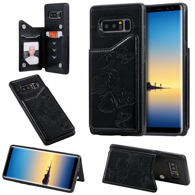 Butterfly Embossing Pattern Shockproof Protective Case with Holder & Card Slots & Photo Frame, For Galaxy A50, For Galaxy Note8, For Galaxy Note10