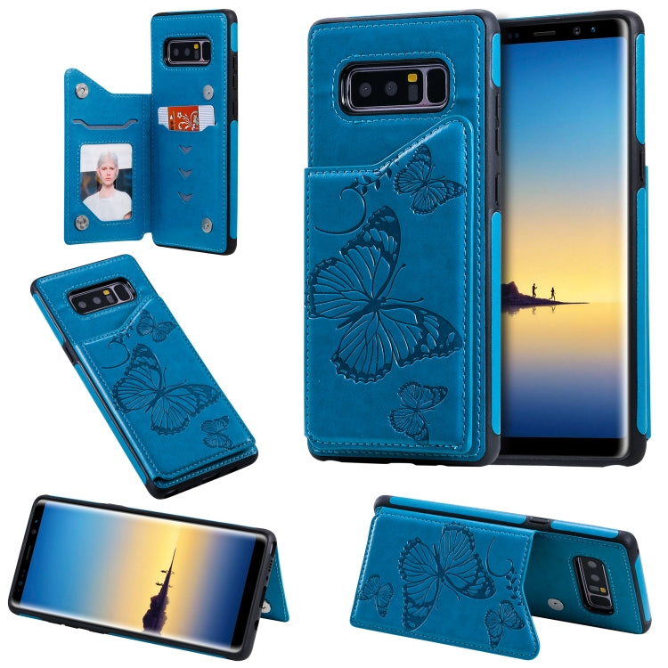 Butterfly Embossing Pattern Shockproof Protective Case with Holder & Card Slots & Photo Frame, For Galaxy A50, For Galaxy Note8, For Galaxy Note10