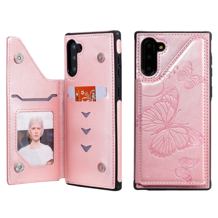 Butterfly Embossing Pattern Shockproof Protective Case with Holder & Card Slots & Photo Frame, For Galaxy A50, For Galaxy Note8, For Galaxy Note10