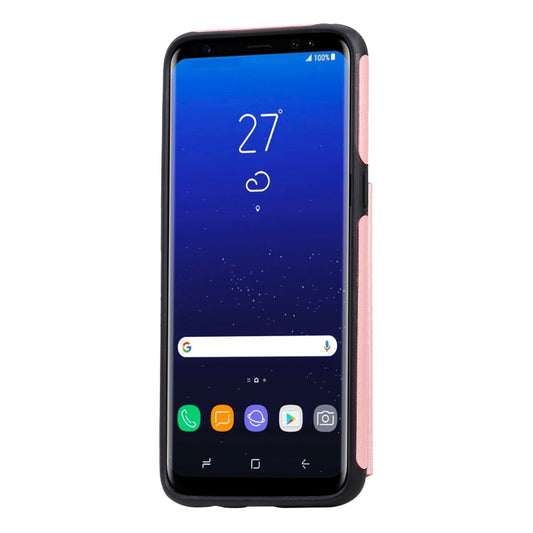 Galaxy S9 phone case with butterfly texture, built-in card slot and kickstand