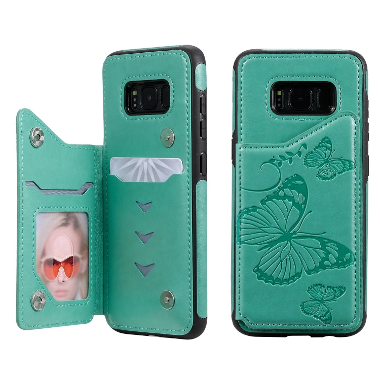 Butterfly Embossing Pattern Shockproof Protective Case with Holder & Card Slots & Photo Frame, For Galaxy S8, For Galaxy S8 Plus, For Galaxy S9