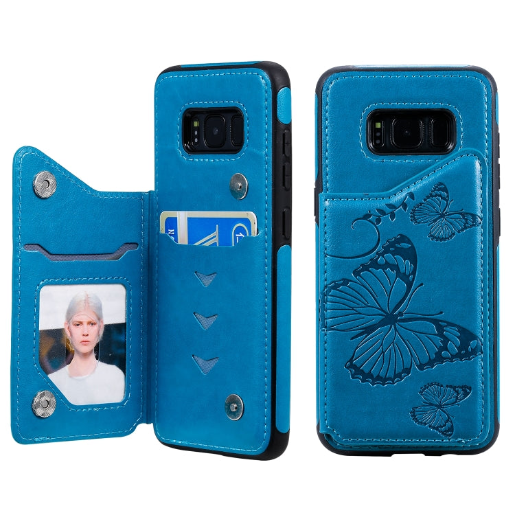 Butterfly Embossing Pattern Shockproof Protective Case with Holder & Card Slots & Photo Frame, For Galaxy S8, For Galaxy S8 Plus, For Galaxy S9
