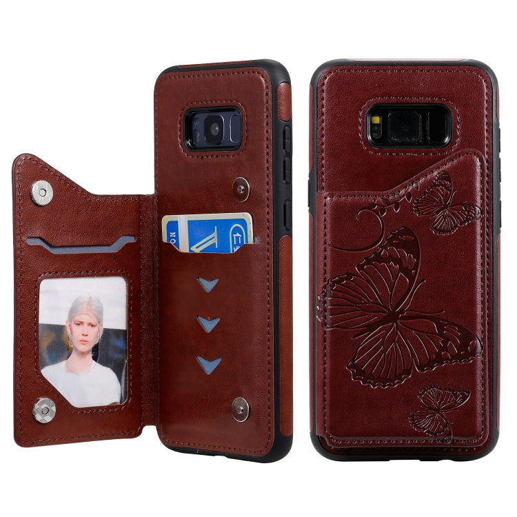 Butterfly Embossing Pattern Shockproof Protective Case with Holder & Card Slots & Photo Frame, For Galaxy S8, For Galaxy S8 Plus, For Galaxy S9