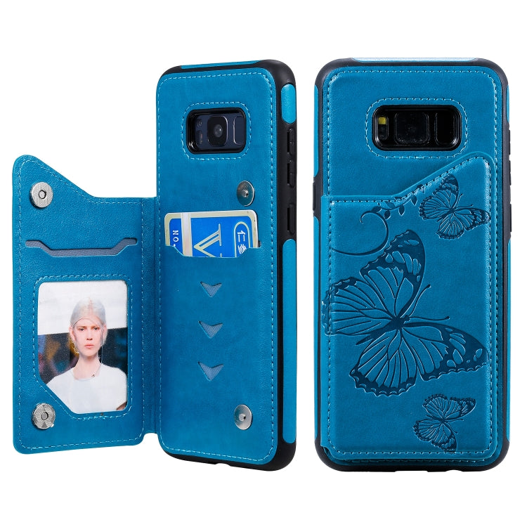 Butterfly Embossing Pattern Shockproof Protective Case with Holder & Card Slots & Photo Frame, For Galaxy S8, For Galaxy S8 Plus, For Galaxy S9