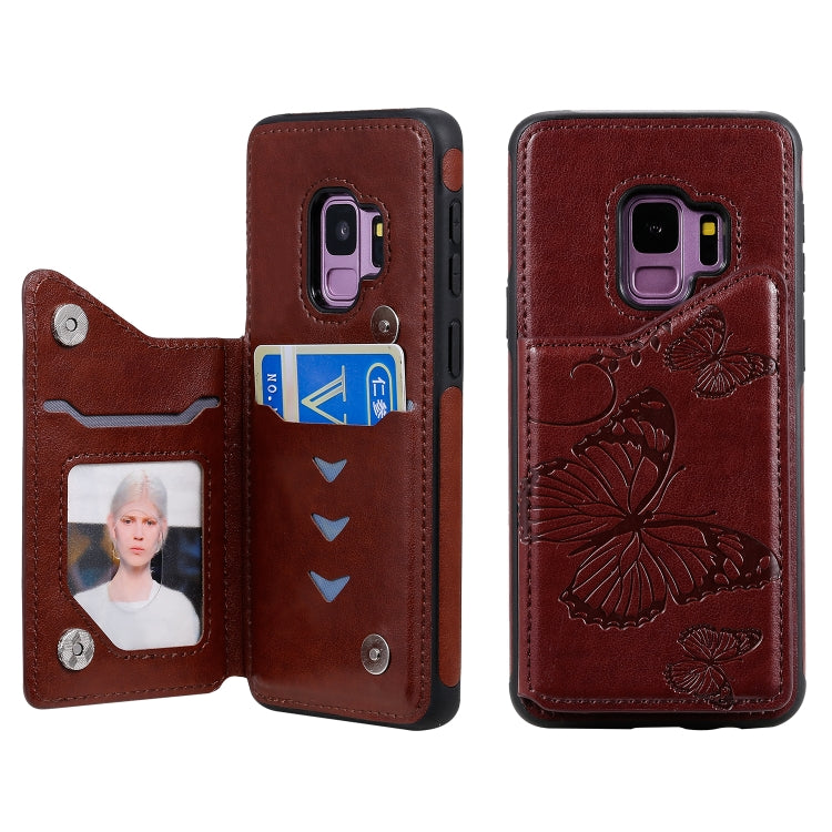 Butterfly Embossing Pattern Shockproof Protective Case with Holder & Card Slots & Photo Frame, For Galaxy S8, For Galaxy S8 Plus, For Galaxy S9