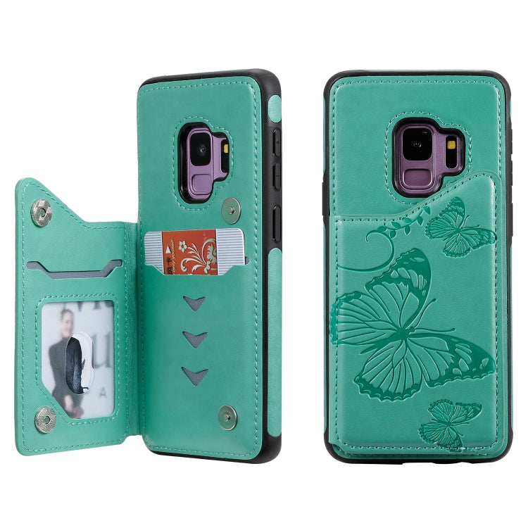 Butterfly Embossing Pattern Shockproof Protective Case with Holder & Card Slots & Photo Frame, For Galaxy S8, For Galaxy S8 Plus, For Galaxy S9
