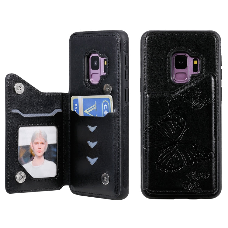 Butterfly Embossing Pattern Shockproof Protective Case with Holder & Card Slots & Photo Frame, For Galaxy S8, For Galaxy S8 Plus, For Galaxy S9