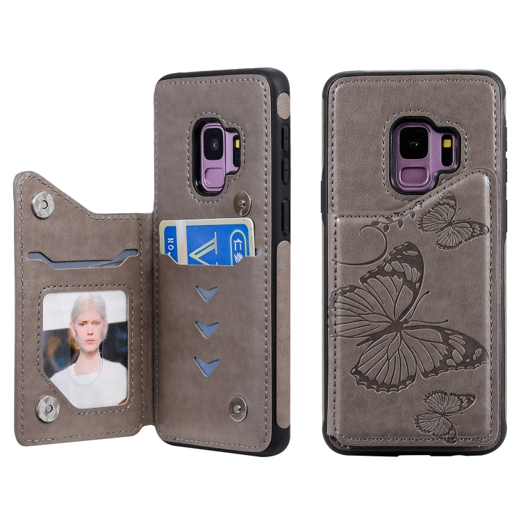Butterfly Embossing Pattern Shockproof Protective Case with Holder & Card Slots & Photo Frame, For Galaxy S8, For Galaxy S8 Plus, For Galaxy S9