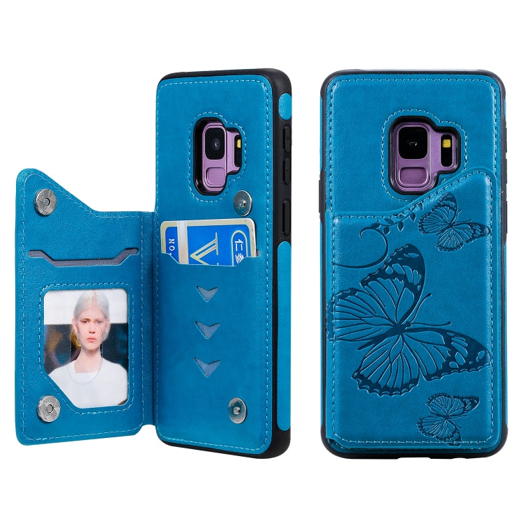 Butterfly Embossing Pattern Shockproof Protective Case with Holder & Card Slots & Photo Frame, For Galaxy S8, For Galaxy S8 Plus, For Galaxy S9