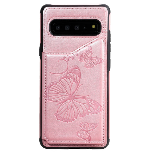 Shockproof Galaxy S10 case featuring intricate butterfly embossing pattern design