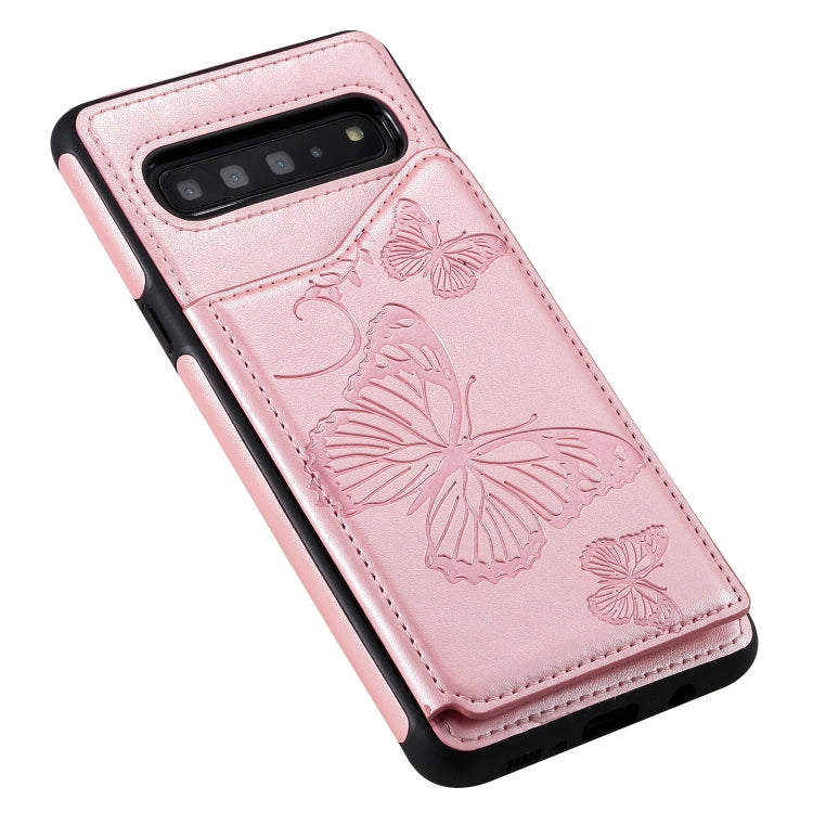 Butterfly Embossing Pattern Shockproof Protective Case with Holder & Card Slots & Photo Frame, For Galaxy S10 5G, For Galaxy S10, For Galaxy S10 Plus