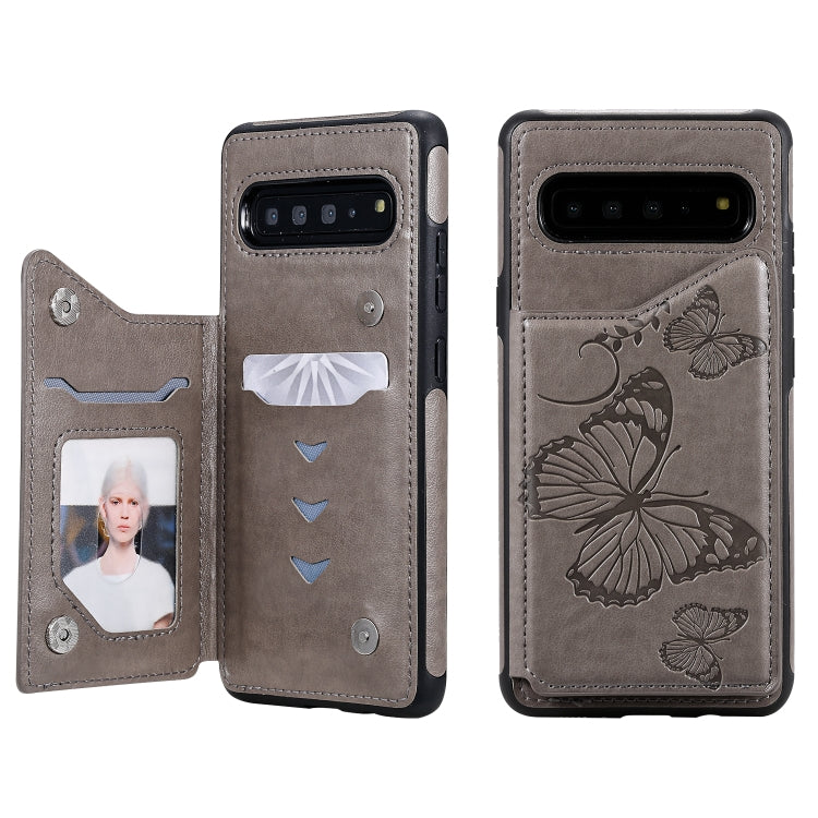 Butterfly Embossing Pattern Shockproof Protective Case with Holder & Card Slots & Photo Frame, For Galaxy S10 5G, For Galaxy S10, For Galaxy S10 Plus