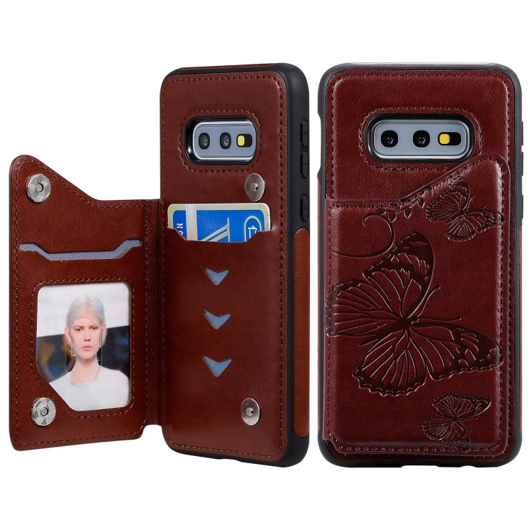 Butterfly Embossing Pattern Shockproof Protective Case with Holder & Card Slots & Photo Frame, For Galaxy S10E, For Galaxy S9 Plus, For Huawei Mate30