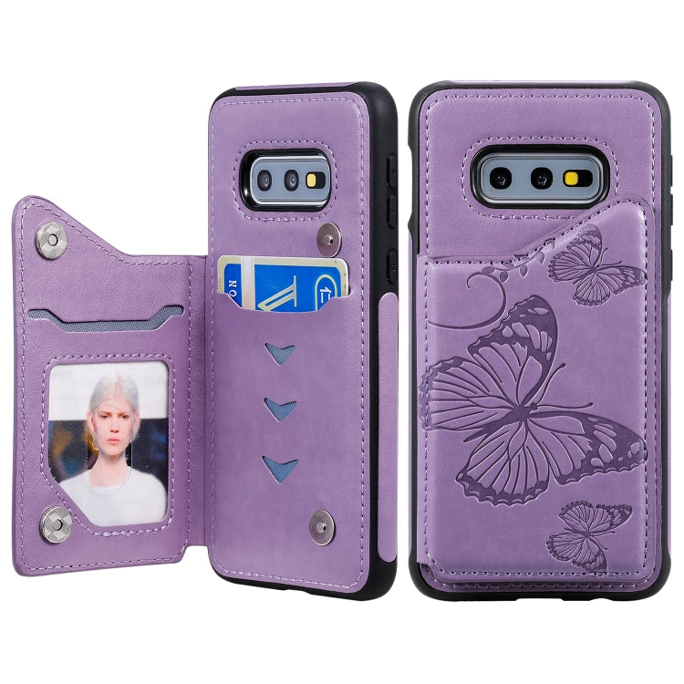 Butterfly Embossing Pattern Shockproof Protective Case with Holder & Card Slots & Photo Frame, For Galaxy S10E, For Galaxy S9 Plus, For Huawei Mate30