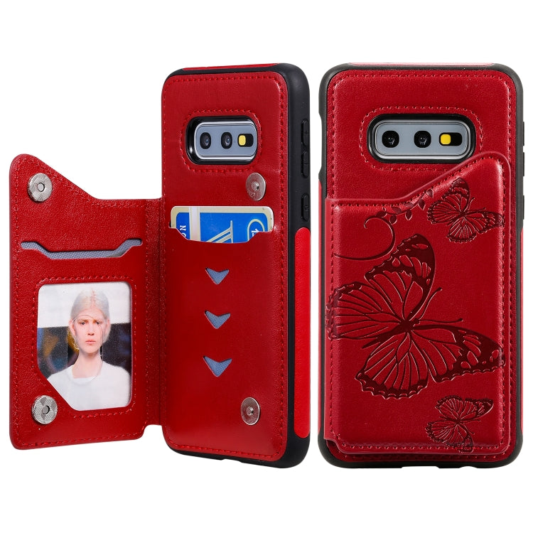 Butterfly Embossing Pattern Shockproof Protective Case with Holder & Card Slots & Photo Frame, For Galaxy S10E, For Galaxy S9 Plus, For Huawei Mate30