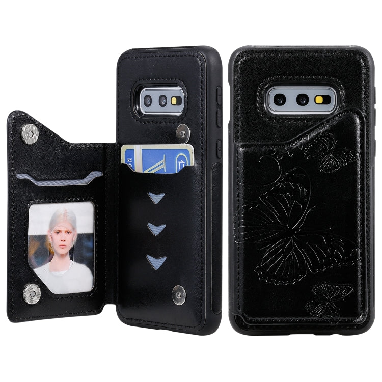 Butterfly Embossing Pattern Shockproof Protective Case with Holder & Card Slots & Photo Frame, For Galaxy S10E, For Galaxy S9 Plus, For Huawei Mate30
