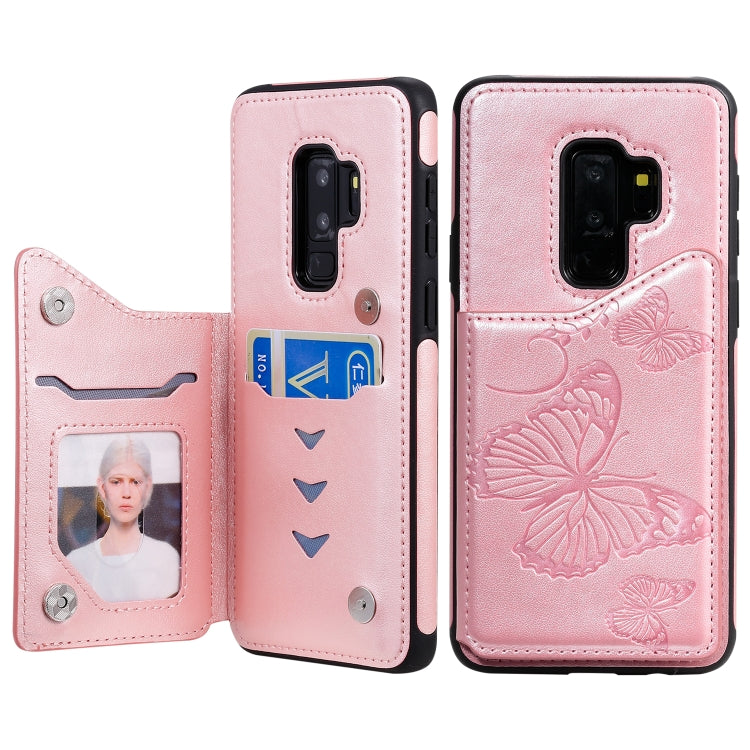 Butterfly Embossing Pattern Shockproof Protective Case with Holder & Card Slots & Photo Frame, For Galaxy S10E, For Galaxy S9 Plus, For Huawei Mate30