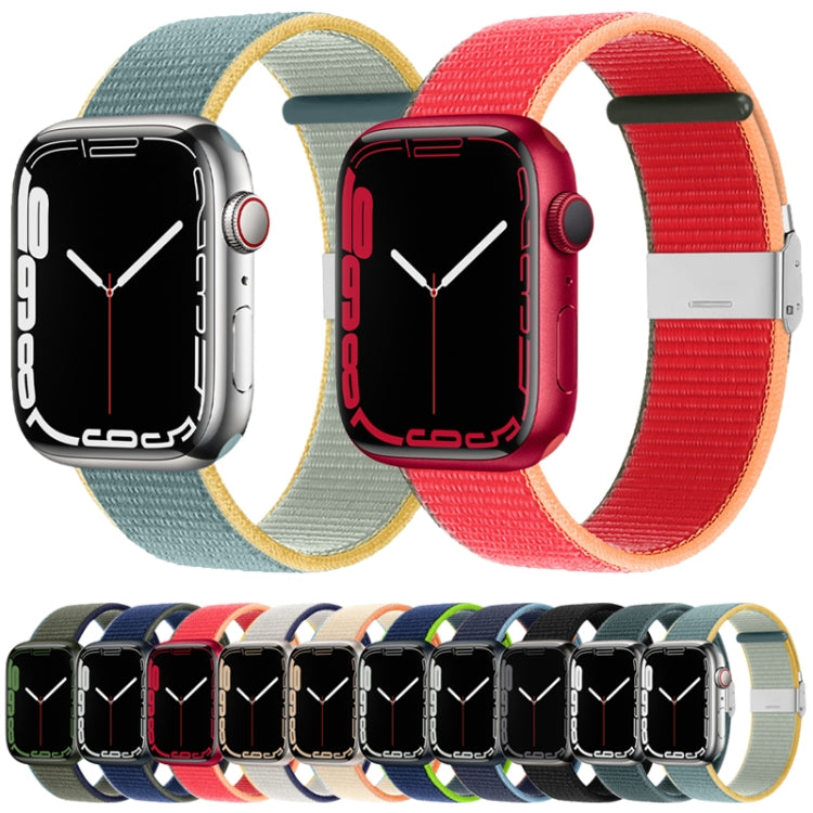 Metal Buckle Nylon Strap, For Apple Watch Series 8&7 41mm / SE 2&6&SE&5&4 40mm / 3&2&1 38mm, For Apple Watch Ultra 49mm / Series 8&7 45mm / SE 2&6&SE&5&4 44mm / 3&2&1 42mm