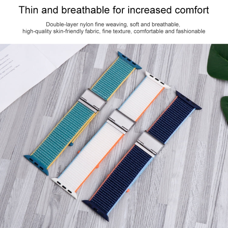 Metal Buckle Nylon Strap, For Apple Watch Series 8&7 41mm / SE 2&6&SE&5&4 40mm / 3&2&1 38mm, For Apple Watch Ultra 49mm / Series 8&7 45mm / SE 2&6&SE&5&4 44mm / 3&2&1 42mm