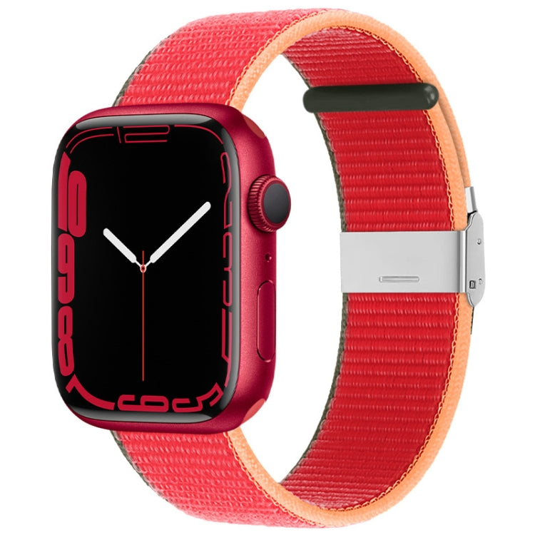Metal Buckle Nylon Strap, For Apple Watch Series 8&7 41mm / SE 2&6&SE&5&4 40mm / 3&2&1 38mm, For Apple Watch Ultra 49mm / Series 8&7 45mm / SE 2&6&SE&5&4 44mm / 3&2&1 42mm