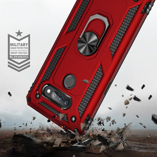 Hands holding LG K50S in protective TPU PC case