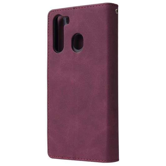 Galaxy A21 A41 A70S Note10 leather case open showing card holder slots and interior design