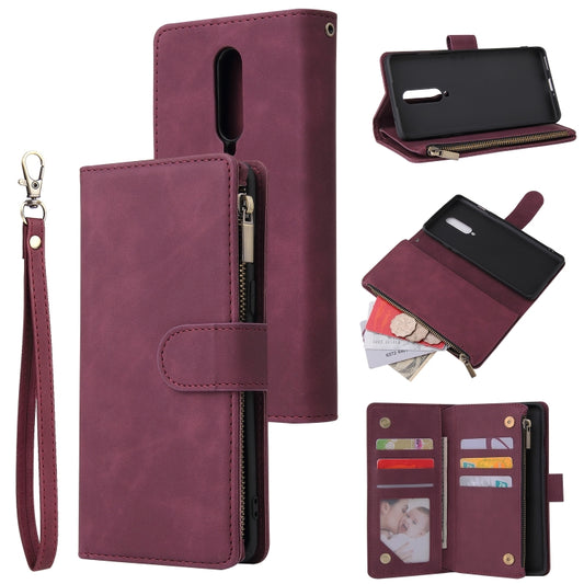 Multifunctional leather flip case for OnePlus 8 and 8 Pro with card slots and photo frame