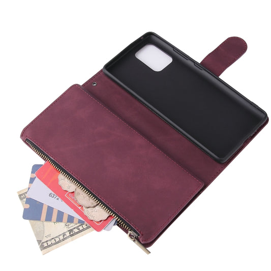 Multifunctional Samsung S20 Ultra case with zipper wallet and photo frame detail