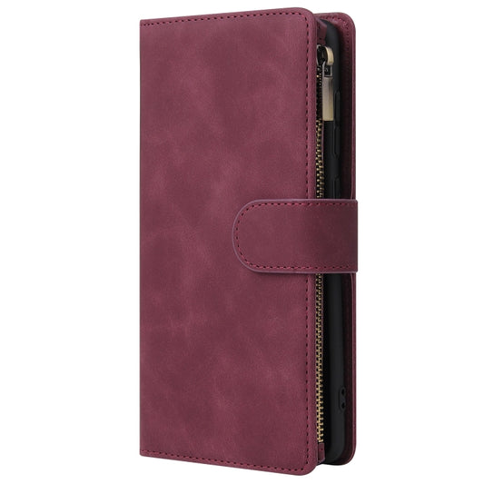 Brown horizontal leather wallet case for Galaxy A71 showing card slot details