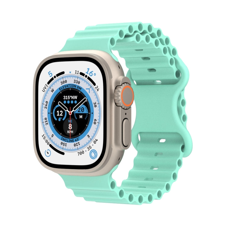 Ocean Style Silicone Watch Band, For Apple Watch Ultra 49mm / Series 8&7 45mm / SE 2&6&SE&5&4 44mm / 3&2&1 42mm