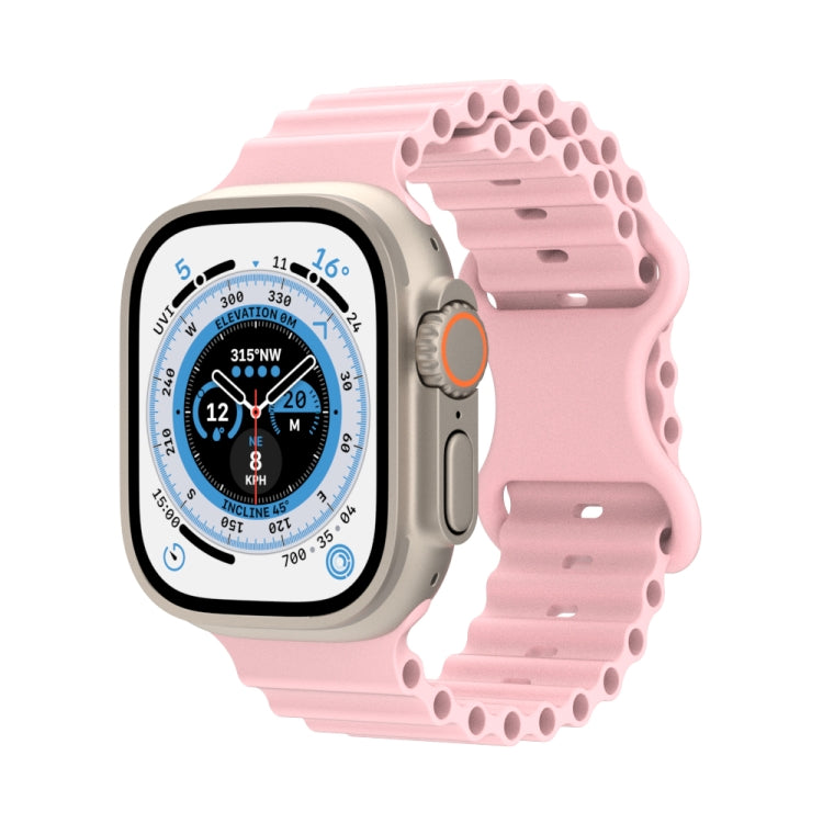 Ocean Style Silicone Watch Band, For Apple Watch Ultra 49mm / Series 8&7 45mm / SE 2&6&SE&5&4 44mm / 3&2&1 42mm