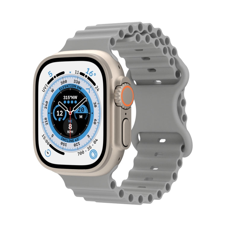 Ocean Style Silicone Watch Band, For Apple Watch Ultra 49mm / Series 8&7 45mm / SE 2&6&SE&5&4 44mm / 3&2&1 42mm