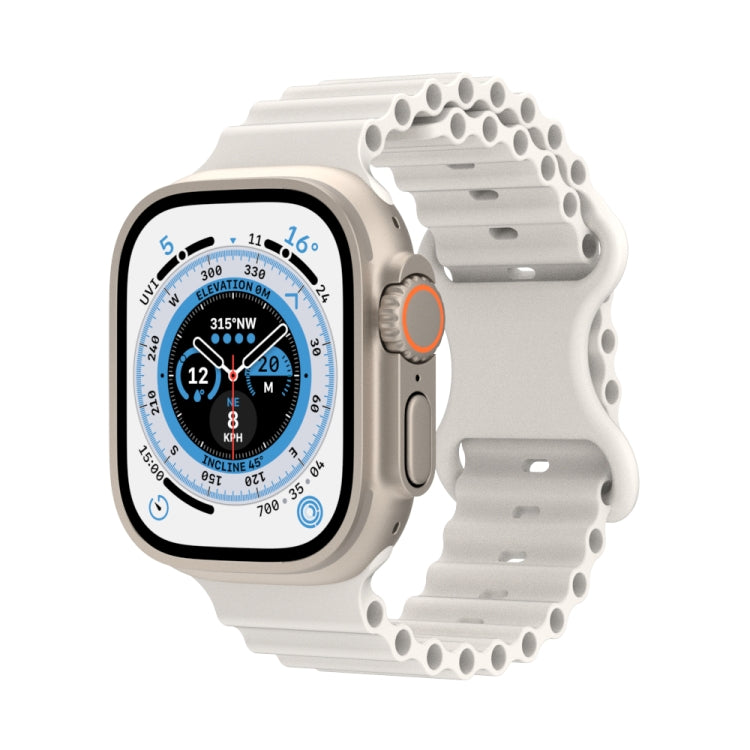 Ocean Style Silicone Watch Band, For Apple Watch Ultra 49mm / Series 8&7 45mm / SE 2&6&SE&5&4 44mm / 3&2&1 42mm