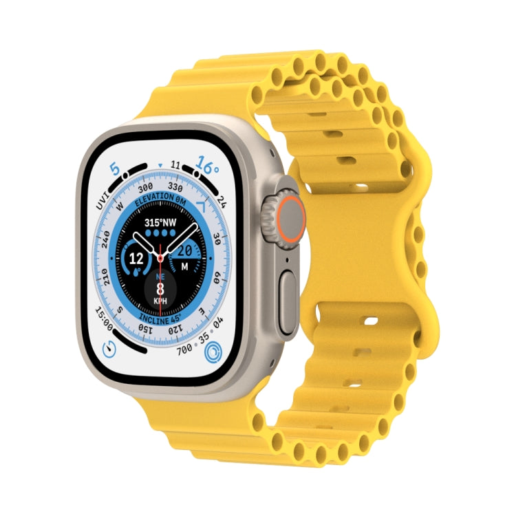 Ocean Style Silicone Watch Band, For Apple Watch Ultra 49mm / Series 8&7 45mm / SE 2&6&SE&5&4 44mm / 3&2&1 42mm