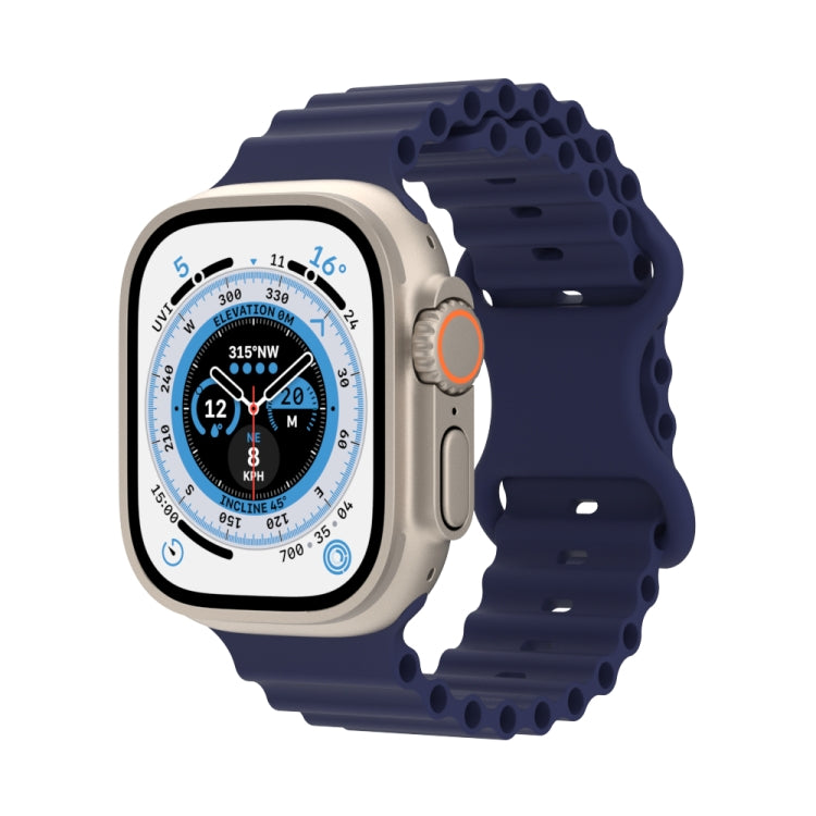 Ocean Style Silicone Watch Band, For Apple Watch Ultra 49mm / Series 8&7 45mm / SE 2&6&SE&5&4 44mm / 3&2&1 42mm