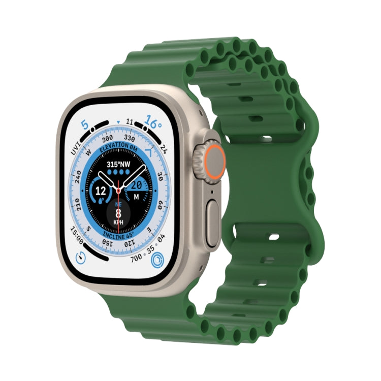 Ocean Style Silicone Watch Band, For Apple Watch Ultra 49mm / Series 8&7 45mm / SE 2&6&SE&5&4 44mm / 3&2&1 42mm