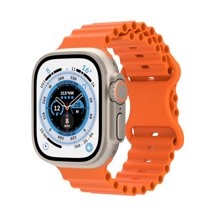 Ocean Style Silicone Watch Band, For Apple Watch Ultra 49mm / Series 8&7 45mm / SE 2&6&SE&5&4 44mm / 3&2&1 42mm