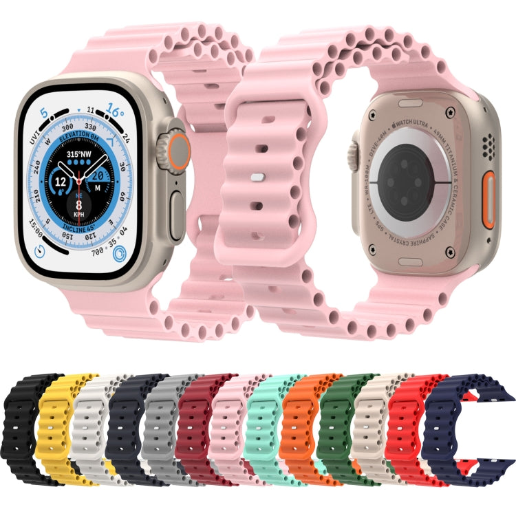 Ocean Style Silicone Watch Band, For Apple Watch Ultra 49mm / Series 8&7 45mm / SE 2&6&SE&5&4 44mm / 3&2&1 42mm