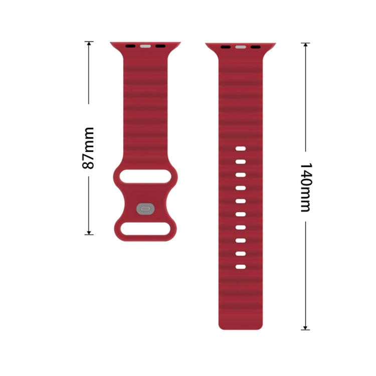 Ocean Style Silicone Watch Band, For Apple Watch Series 8&7 41mm / SE 2&6&SE&5&4 40mm / 3&2&1 38mm