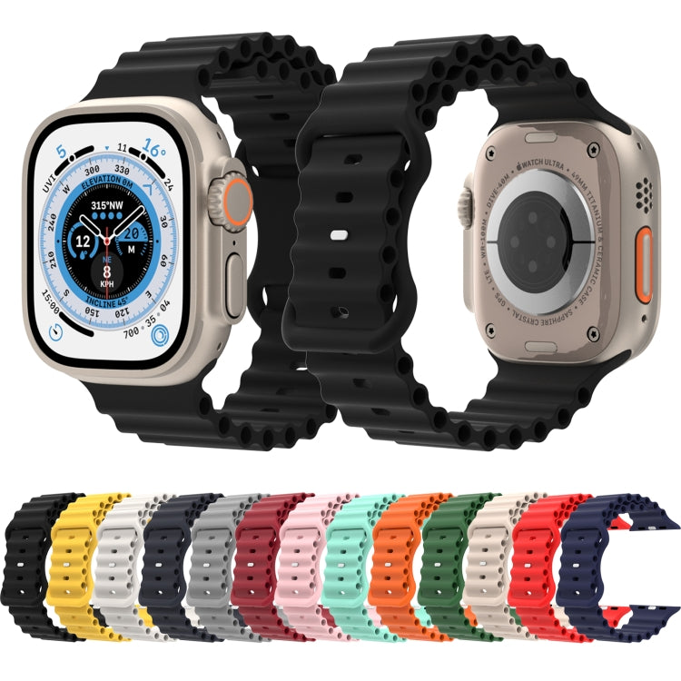 Ocean Style Silicone Watch Band, For Apple Watch Series 8&7 41mm / SE 2&6&SE&5&4 40mm / 3&2&1 38mm