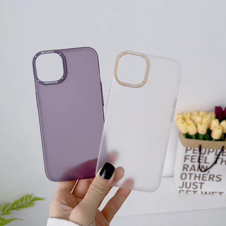 Frosted Metal Lens Frame PC Phone Case, For iPhone 13