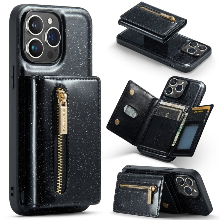 DG.MING M3 Series Glitter Powder Card Bag Leather Case, For Samsung Galaxy S22 Ultra 5G, For iPhone 14 Pro Max