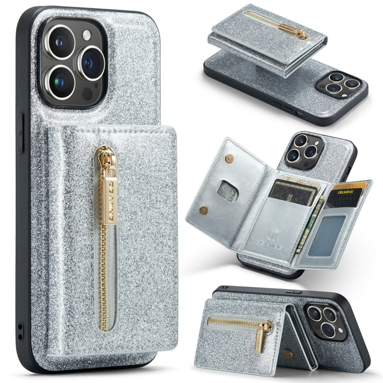 DG.MING M3 Series Glitter Powder Card Bag Leather Case, For Samsung Galaxy S22 Ultra 5G, For iPhone 14 Pro Max