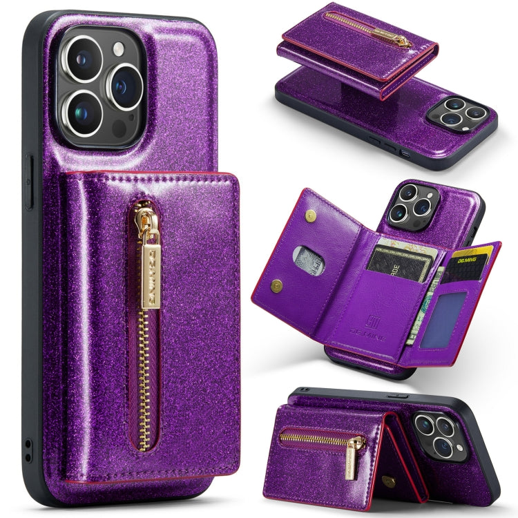 DG.MING M3 Series Glitter Powder Card Bag Leather Case, For Samsung Galaxy S22 Ultra 5G, For iPhone 14 Pro Max