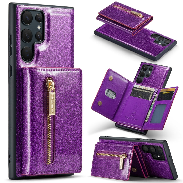 DG.MING M3 Series Glitter Powder Card Bag Leather Case, For Samsung Galaxy S22 Ultra 5G, For iPhone 14 Pro Max