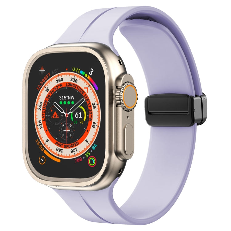 Solid Color Silicone Watch Band, For Apple Watch Ultra 49mm / Series 8&7 45mm / SE 2&6&SE&5&4 44mm